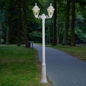 Fumagalli Lampadaire LED Artu Rut à 2 lampes, E27, blanc