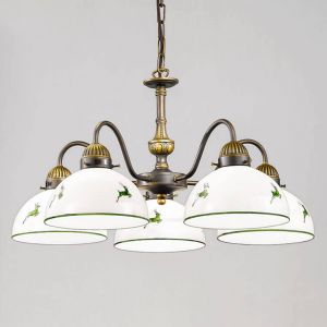 austrolux Lustre à 5 lampes Nonna blanc vert