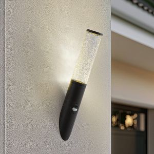 Lindby Applique d'extérieur Gavros, noir, aluminium, capteur