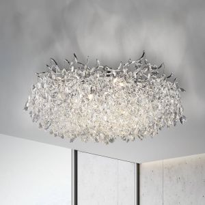 Paul Neuhaus plafonnier Ricicle, rideau de cristal, Ø 80 cm