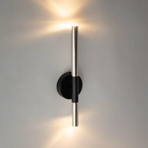 SIGMA Applique murale Sopel Lux, à 2 lampes, noir/argent, hauteur 38 cm