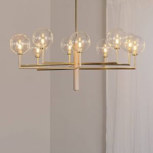 Jupiter Lustre Feme, doré, verre, à 10 lampes, G9