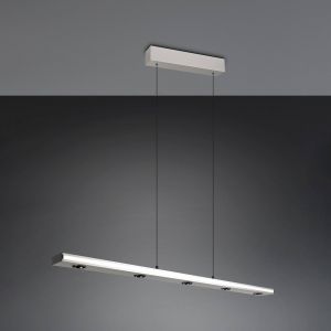 Trio Lighting Suspension LED Graham, nickel, métal, up/down, CCT, variateur d'intensité