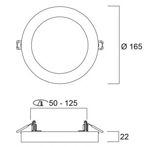 Sylvania Start downlight LED 5in1 Ø 16,5cm 12W