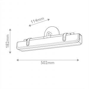 Quintiesse Applique murale LED VALISE, marron/laiton vieilli, 50 cm, similicuir