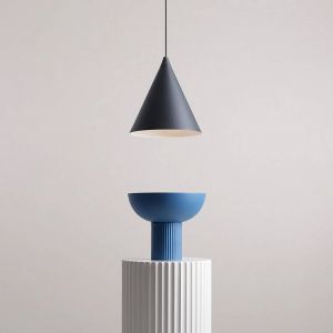 ALDEX Suspension, forme, noir, métal, Ø 24 cm, cône, E27