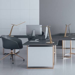 Lampe de bureau LED Aluminor SIGMA CCT dor&eacute;e