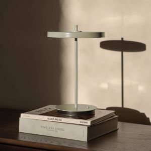 UMAGE lampe &agrave; poser LED rechargeable Asteria Move vert olive uni, 31cm