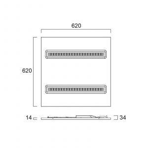 Sylvania Panneau LED OptiClip R 625 2L, blanc, 33 W, 4 000 K, Multipower