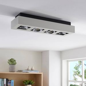 Arcchio spot Vince, 47 cm, &agrave; 4 lampes, blanc/chrome, GU10