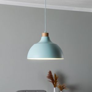 Envostar Suspension Kaitt, détail en bois, Ø 34 cm, menthe