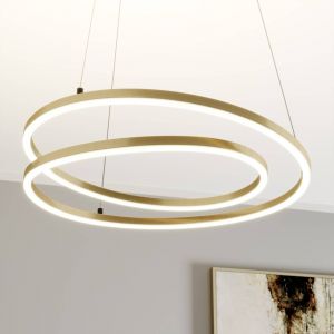 Lindby Suspension LED Davian, couleur laiton, 49 cm, intensité variable