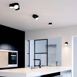 LUTEC Spot pour plafond LED Stanos CCT, 3 lampes, noir