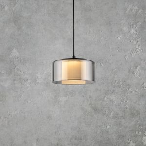 Paul Neuhaus Suspension LED Rika, Ø 15 cm, verre, intensité variable