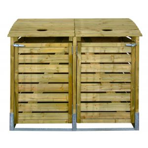 Cache poubelle bois 155x122x90cm