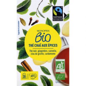 Monoprix bio th&radic;&copy; noir chai 32g