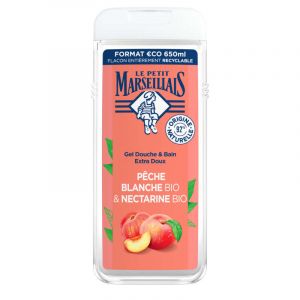 Le petit marseillais gel douche & bain p&radic;&trade;che blanche bio 650ml