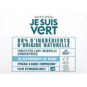 Monoprix je suis vert tablettes lave-vaisselle concentr&eacute;es 30x12g