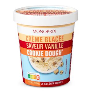 Monoprix pot glace vanille cookie dough 394g