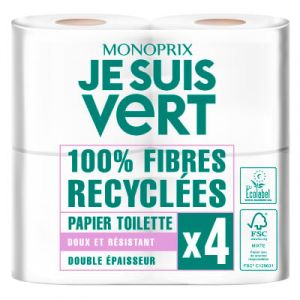 Monoprix je suis vert papier toilette compact x4