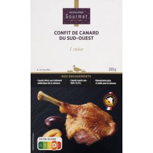 Monoprix gourmet confit de cuisse canard du sud-ouest 1x200g