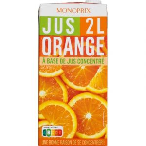 Monoprix jus d&rsquo;orange &agrave; base de jus concentr&eacute; 2l