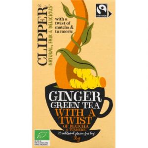 Clipper ginger th&radic;&copy; vert bio racine de gingembre, curcuma et matcha aromatis&radic;&copy; 36g