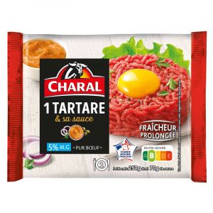 Charal tartare pur b&asymp;&igrave;uf , 5% de mg 250g