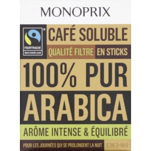 Monoprix stick caf&eacute; arabica 25x2g