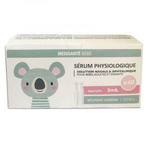 Medisant&eacute; s&eacute;rum physiologique solution nasale & ophtalmique 40x5ml