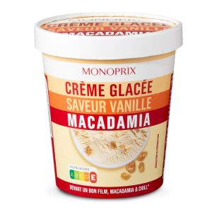 Monoprix pot glace vanille macadamia 361g