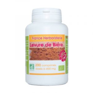 LEVURE DE BIERE BIO AB 200 comprim&eacute;s dos&eacute;s &agrave; 400 mg en comprim&eacute;s.