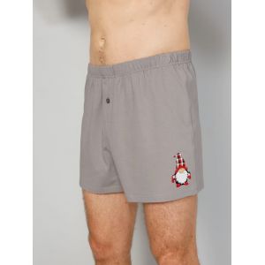 Lot de 3 boxers à imprimé mode devant G Gregory 1x rouge/À carreaux, 1x gris, 1x noir