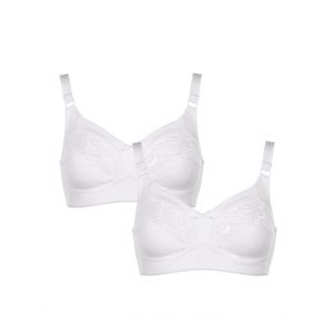 Lot de 2 soutiens-gorge en coton Naturana Blanc
