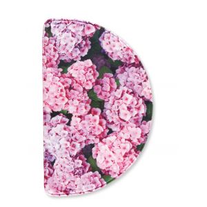 Tapis de douche demi-lune Hortensia en mousse &agrave; m&eacute;moire de forme Webschatz Rose/Lilas