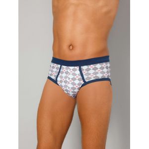 Slips par lot de 2 Motif graphique G Gregory Blanc/Bleu