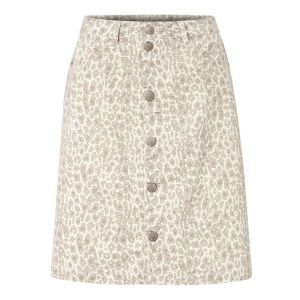 Jupe courte à motif léopard Cream Taupe