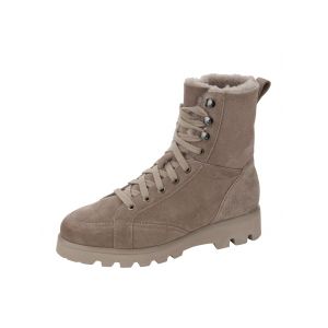 Bottines lacées à doublure en peau d'agneau véritable Sioux Beige