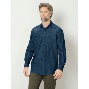 Chemise en jean avec 2 poches poitrine Roger Kent Bleu