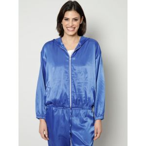 Blouson en satin agréable à la peau AMY VERMONT Bleu roi