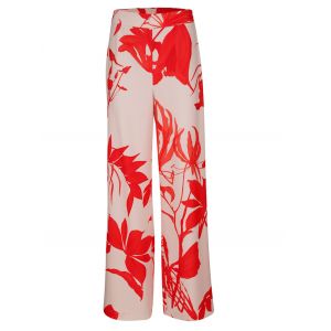 Pantalon à imprimé floral Alba Moda Corail/Blanc