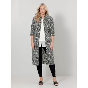 Robe-chemise &agrave; imprim&eacute; animalier m. collection Noir/Blanc