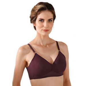 Soutien-gorge aux c&ocirc;t&eacute;s rehauss&eacute;s Naturana Prune