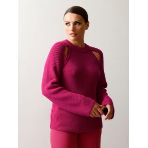 Pull-over à découpes fantaisie Alba Moda Fuchsia