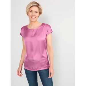 T-shirt avec empi&egrave;cement tiss&eacute; Dress In Fuchsia