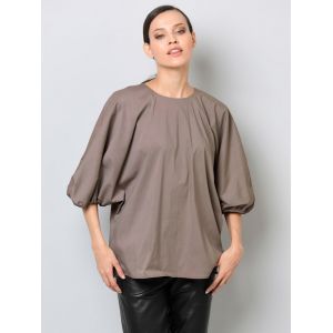 Chemisier oversize à manches chauve-souris Alba Moda Taupe