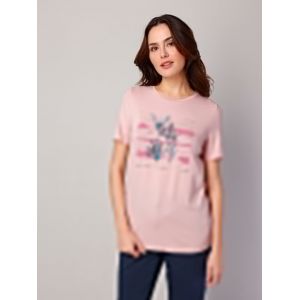 T-shirt &agrave; imprim&eacute; devant Paola Rose clair
