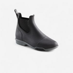 Boots équitation Enfant - 100 noir et gris - FOUGANZA
