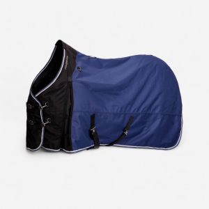 Couverture imperm&eacute;able &eacute;quitation cheval et poney allweather 300 1000d bleu