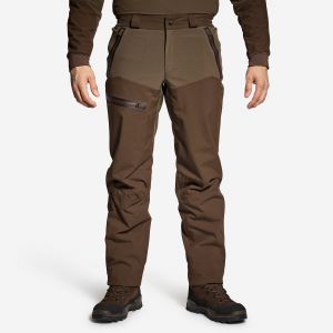 PANTALON CHASSE IMPERMÉABLE RENFORT MARRON 900 BÉCASSE - SOLOGNAC
